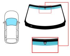 PARE-BRISE BMW X3 (E83) 2004-2006 AVANT / VERT BANDE VERTE / AVEC BASE MIROIR / JOINTS PRÉMONTÉS
