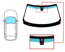 PARE-BRISE BMW X3 (E83) 2006-2010 AVANT / VERT BANDE VERTE / AVEC BASE MIROIR / AVEC CAPTEUR / JOINTS PRÉMONTÉS