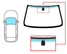 PARE-BRISE BMW X5 (E53) 2000-2004 AVANT / VERT BANDE VERTE / AVEC BASE MIROIR / AVEC CAPTEUR MODIFIÉ