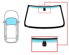 PARE-BRISE BMW X5 (E53) 2000-2004 AVANT / VERT BANDE VERTE / AVEC BASE MIROIR / AVEC CAPTEUR