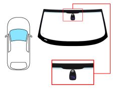 PARE-BRISE BMW Z4 (E85) 2003-2014 CABRIOLET / AVANT / VERT BANDE VERTE / AVEC BASE MIROIR / AVEC CAPTEUR