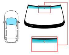 PARE-BRISE BMW X5 (E70) 2007-2010 AVANT / VERT BANDE VERTE / AVEC BASE MIROIR