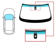 PARE-BRISE BMW X5 (E70) 2007-2010 AVANT / VERT BANDE VERTE / AVEC BASE MIROIR / AVEC CAPTEUR