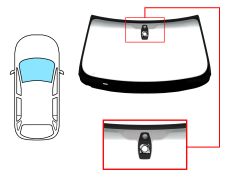 PARE-BRISE BMW X5 (E70) 2007-2010 AVANT / VERT BANDE GRISE / AVEC BASE MIROIR / AVEC CAPTEUR