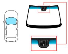 PARE-BRISE CHEVROLET CRUZE 2012-2015 4/5 PORTES / AVANT / VERT BANDE BLEUE / AVEC BASE MIROIR / AVEC CAPTEUR / JOINTS PRÉMONTÉS 