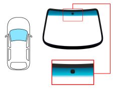 PARE-BRISE DAEWOO KALOS 2002-2005 SEDAN / AVANT / VERT BANDE BLEUE / AVEC BASE MIROIR