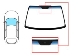 PARE-BRISE DAEWOO LACETTI 2004-2005 AVANT / VERT BANDE BLEUE / AVEC BASE MIROIR