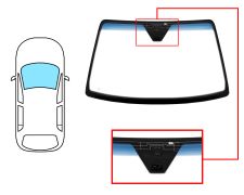 PARE-BRISE DAEWOO NUBIRA 2003-2005 4 PORTES / BREAK / AVANT / VERT BANDE BLEUE / AVEC BASE MIROIR / AVEC CAPTEUR / ANTENNE