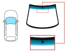 PARE-BRISE DAEWOO MATIZ 1998-2001 AVANT / VERT BANDE BLEUE / AVEC BASE MIROIR