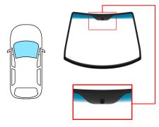 PARE-BRISE CHEVROLET MATIZ 2005-2008 AVANT / VERT BANDE BLEUE / AVEC BASE MIROIR