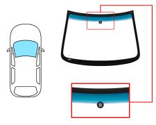 PARE-BRISE CHEVROLET SPARK 2010-2013 AVANT / VERT BANDE BLEUE / AVEC BASE MIROIR