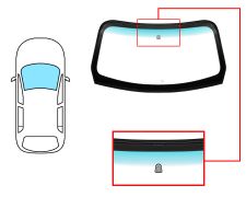 PARE-BRISE CHRYSLER PT CRUISER 2001-2005 AVANT / VERT BANDE BLEUE / AVEC BASE MIROIR / JOINTS PRÉMONTÉS 