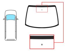 PARE-BRISE CHRYSLER VOYAGER 2001-2005 AVANT / VERT / AVEC BASE MIROIR