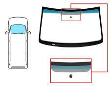 PARE-BRISE CHRYSLER GRAND VOYAGER 2008-2015 AVANT / VERT BANDE BLEUE / AVEC BASE MIROIR