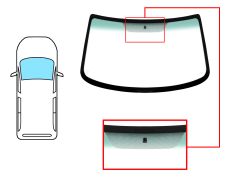 PARE-BRISE CITROEN BERLINGO 1996-2002 AVANT / VERT BANDE VERTE / AVEC BASE MIROIR