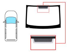 PARE-BRISE CITROEN BERLINGO 2008-2012 AVANT / VERT / SANS BASE MIROIR / JOINTS PRÉMONTÉS