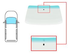 PARE-BRISE CITROEN C15 1978-2006 AVANT / VERT BANDE VERTE / AVEC BASE MIROIR