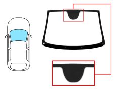 PARE-BRISE CITROEN C3 PLURIEL 2003-2010 / AVANT / VERT / AVEC BASE MIROIR