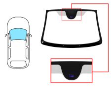 PARE-BRISE CITROEN C3 PLURIEL 2003-2010 / AVANT / VERT / AVEC BASE MIROIR / AVEC CAPTEUR