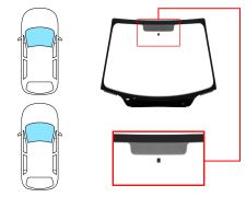 PARE-BRISE CITROEN C4 2004-2008 3/5 PORTES / AVANT / VERT / AVEC BASE MIROIR / JOINTS PRÉMONTÉS