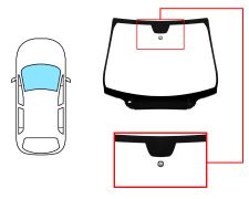 PARE-BRISE CITROEN C4 2010-2018 AVANT / VERT / AVEC BASE MIROIR / JOINTS PRÉMONTÉS