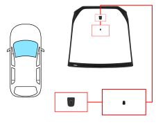 PARE-BRISE CITROEN C4 PICASSO 2006-2010 AVANT / VERT / AVEC BASE MIROIR / JOINTS PRÉMONTÉS