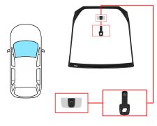 PARE-BRISE CITROEN C4 GRAND PICASSO 2006-2010 AVANT / VERT / AVEC BASE MIROIR / AVEC CAPTEUR / JOINTS PRÉMONTÉS