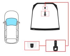 PARE-BRISE CITROEN C4 GRAND PICASSO 2010-2013 AVANT / VERT / AVEC BASE MIROIR MODIFIÉE / AVEC CAPTEUR / JOINTS PRÉMONTÉS