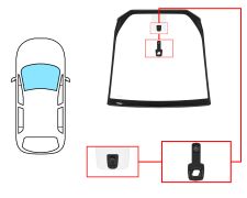 PARE-BRISE CITROEN C4 PICASSO 2006-2010 AVANT / VERT / AVEC BASE MIROIR MODIFIÉE / AVEC CAPTEUR / JOINTS PRÉMONTÉS