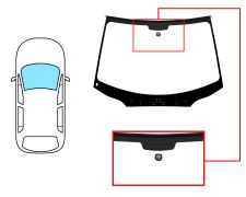 PARE-BRISE CITROEN C5 2008-2018 4 PORTES / BREAK / AVANT / VERT / AVEC BASE MIROIR / JOINTS PRÉMONTÉS