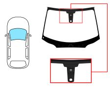 PARE-BRISE CITROEN C5 2008-2018 4 PORTES / BREAK / AVANT / VERT / AVEC BASE MIROIR / AVEC CAPTEUR / JOINTS PRÉMONTÉS