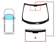 PARE-BRISE PEUGEOT 807 2002-2013 AVANT / VERT / AVEC BASE MIROIR / JOINTS PRÉMONTÉS 