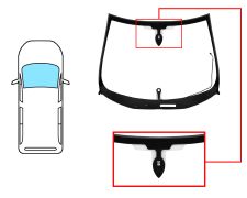 PARE-BRISE CITROEN C8 2002-2013 AVANT / SOLEXTRA / AVEC BASE MIROIR / AVEC CAPTEUR ROND / JOINTS PRÉMONTÉS 
