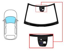 PARE-BRISE CITROEN DS3 2010-2016 AVANT / VERT / ACOUSTIQUE / AVEC BASE MIROIR / AVEC CAPTEUR / AVEC SUPPORT CAMÉRA / JOINTS PRÉMONTÉS
