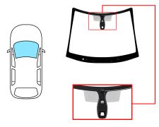 PARE-BRISE CITROEN DS5 2012-2015 AVANT / VERT / ACOUSTIQUE / AVEC BASE MIROIR / AVEC CAPTEUR / ANTENNE / JOINTS PRÉMONTÉS