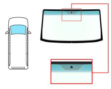 PARE-BRISE CITROEN JUMPER 2002-2006 AVANT / VERT BANDE VERTE / AVEC BASE MIROIR