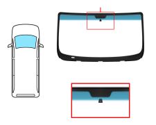 PARE-BRISE CITROEN JUMPER 2006-2014 AVANT / VERT BANDE BLEUE / AVEC BASE MIROIR / JOINTS PRÉMONTÉS