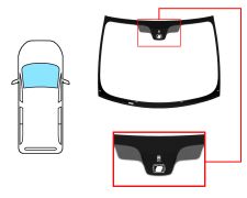 PARE-BRISE CITROEN JUMPY 2007-2016 AVANT / VERT / AVEC BASE MIROIR / AVEC CAPTEUR / JOINTS PRÉMONTÉS 