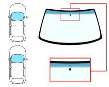 PARE-BRISE CITROEN ZX 1991-1994 3/5 PORTES / BREAK / AVANT / VERT BANDE BLEUE / AVEC BASE MIROIR 