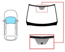 PARE-BRISE CITROEN C1 2014-> 3/5 PORTES / AVANT / VERT / AVEC BASE MIROIR