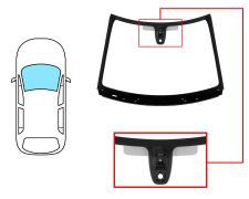 PARE-BRISE CITROEN C3 2016-2020 AVANT / VERT / AVEC BASE MIROIR / AVEC CAPTEUR ROND / CAMÉRA CITY STOP / ASSISTANCE AU MAINTIEN DE LA VOIE / JOINTS PRÉMONTÉS