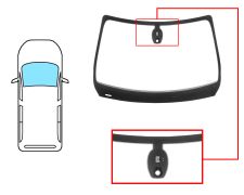 PARE-BRISE RENAULT EXPRESS 2021-> AVANT / VERT / AVEC BASE MIROIR MODIFIÉE / AVEC CAPTEUR 