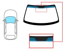 PARE-BRISE DAEWOO EVANDA 2002-2005 AVANT / VERT BANDE BLEUE / AVEC BASE MIROIR 