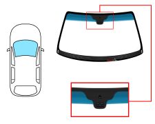 PARE-BRISE DAEWOO EVANDA 2002-2005 AVANT / VERT BANDE BLEUE / VERRE CHAUFFANT / AVEC BASE MIROIR / AVEC CAPTEUR