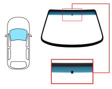 PARE-BRISE DAEWOO LANOS 1997-2002 3/4/5 PORTES / AVANT / VERT BANDE BLEUE / AVEC BASE MIROIR 