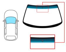 PARE-BRISE DAEWOO LEGANZA 1997-2003 AVANT / VERT BANDE BLEUE / AVEC BASE MIROIR 