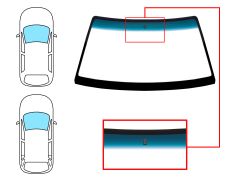 PARE-BRISE DAEWOO NEXIA 1995-1997 3/4/5 PORTES / AVANT / VERT BANDE BLEUE / AVEC BASE MIROIR 