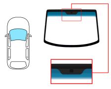 PARE-BRISE DAEWOO TACUMA 2001-2005 AVANT / VERT BANDE BLEUE / AVEC BASE MIROIR