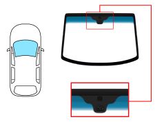 PARE-BRISE DAEWOO TACUMA 2001-2005 AVANT / VERT BANDE BLEUE / AVEC BASE MIROIR / AVEC CAPTEUR 