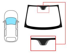 PARE-BRISE FIAT 500 2007-2015 AVANT / VERT / AVEC BASE MIROIR / JOINTS PRÉMONTÉS